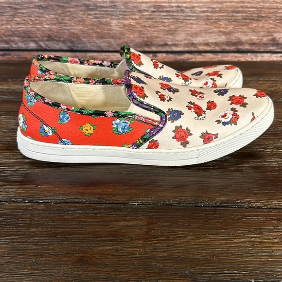 Coach Women Parkside Slip On Floral Leather Low Top, Size 10B! - Picture 6 of 9